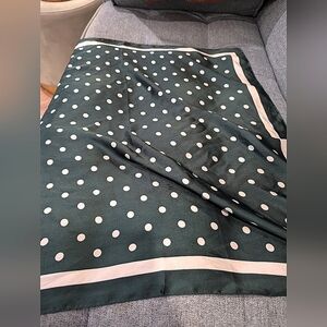 Anthropologie Green Polka Dot Scarf